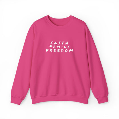 Faith Family Freedom Sweatshirt, Religious Pullover Jumper, Christian Crewneck, Inspirational Sweatshirt, Unisex Religious Shirt, Faith