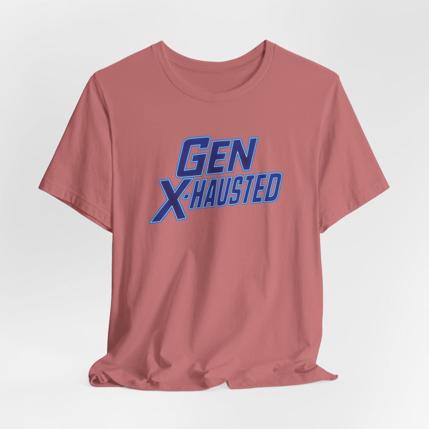 Gen X-Hausted Unisex Tee - Retro Humor Tee, Gift for Gen X, Casual Wear, Trendy Graphic Shirt, Unique Meme Apparel