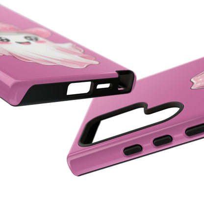 Cute Ghost Phone Case - Fun, Whimsical, Kawaii, Halloween, Gift Idea, Pink Ghost Design