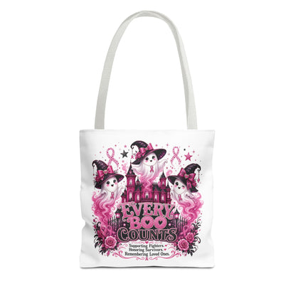 Every Boo Counts Tote Bag | Breast Cancer Awareness Ghosts