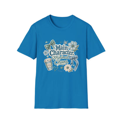 Main Character Minimal Chaos T-Shirt | Floral Bows Stars Design