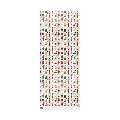 Nutcracker Pattern Wrapping Paper | Christmas Holiday Gift Wrap Roll