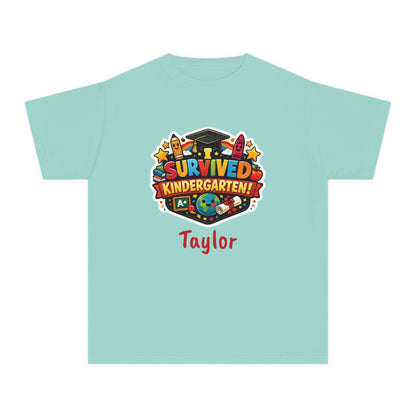 I Survived Kindergarten T-shirt | Kids Graduation Tee, Personalized Name Option