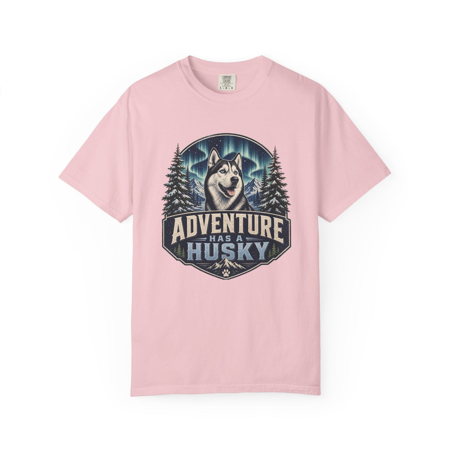 Adventure Has a Husky T-shirt | Husky Dog Graphic, Northern Lights, Outdoors