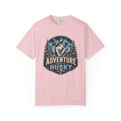Adventure Has a Husky T-shirt | Husky Dog Graphic, Northern Lights, Outdoors