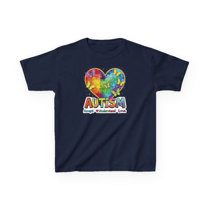 Autism Puzzle Heart Kids Tee | Accept Understand Love