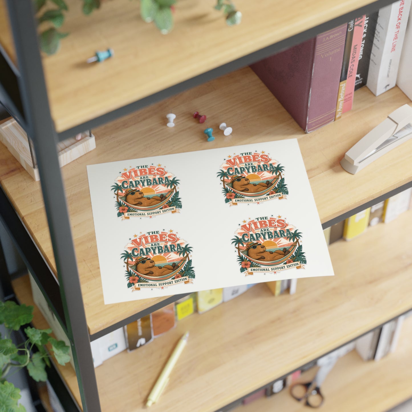 The Vibes Are Capybara sticker sheet | Cute capybara, tropical design