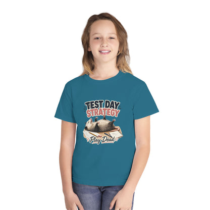 Test Day Strategy Play Dead Youth Tee | Possum Illustration, Back-to-School