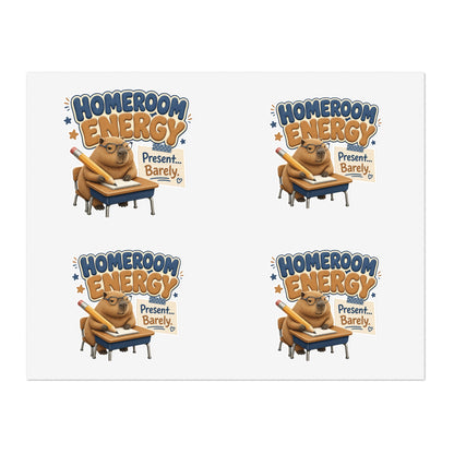 Homeroom Energy Present Barely Capybara sticker | Kiss-Cut Sticker