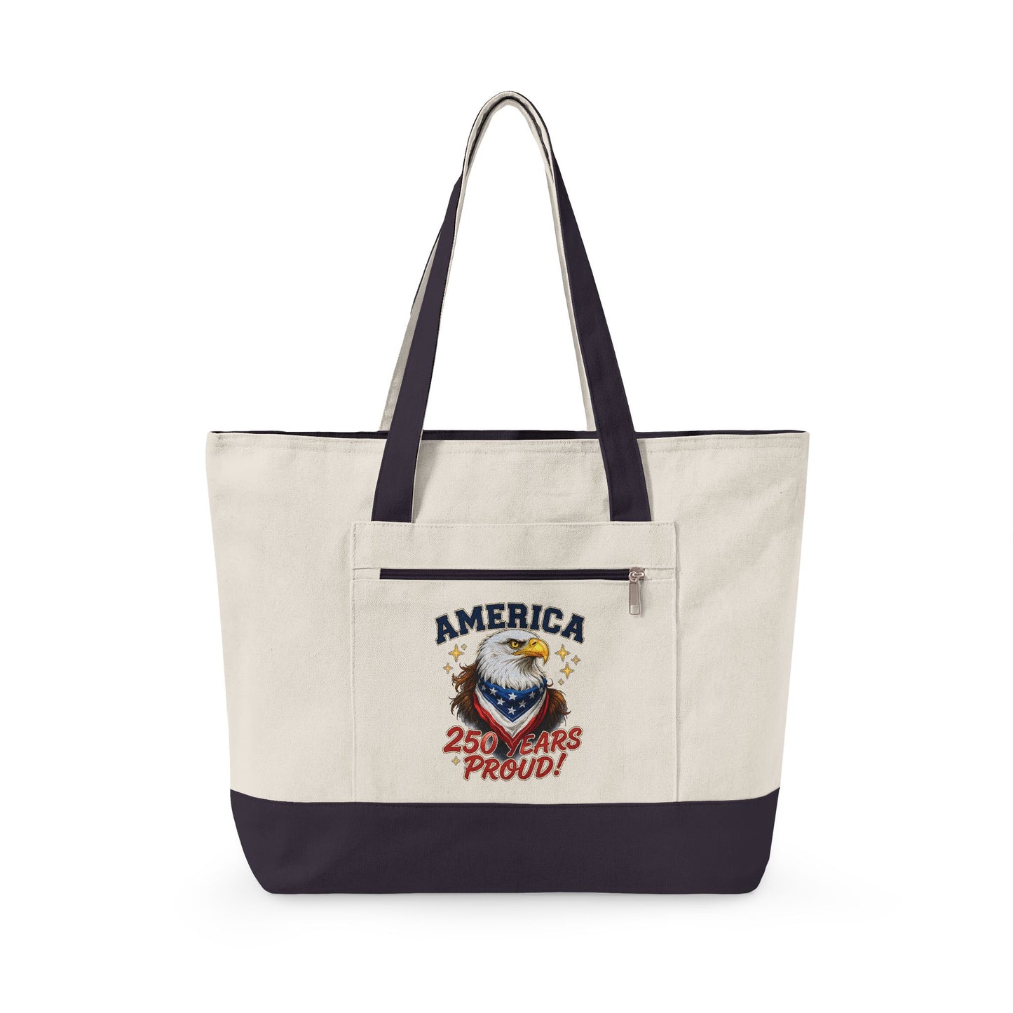 America Eagle Crest zipper tote | Canvas Tote, Patriotic Stars Stripes