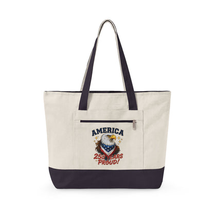 America Eagle Crest zipper tote | Canvas Tote, Patriotic Stars Stripes