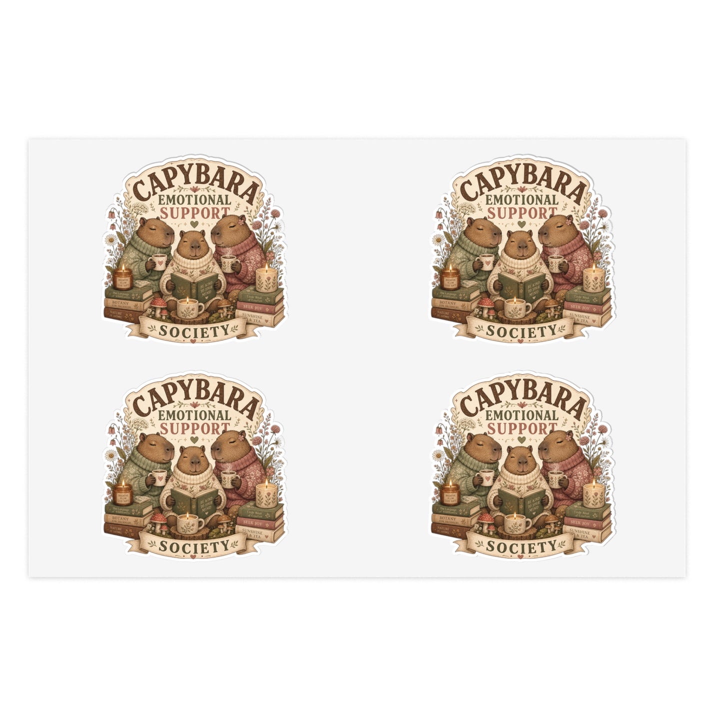 Capybara Emotional Support Society sticker sheet | Capybara stickers, kawaii animal decal