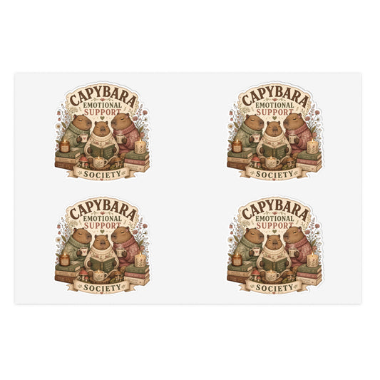 Capybara Emotional Support Society sticker sheet | Capybara stickers, kawaii animal decal