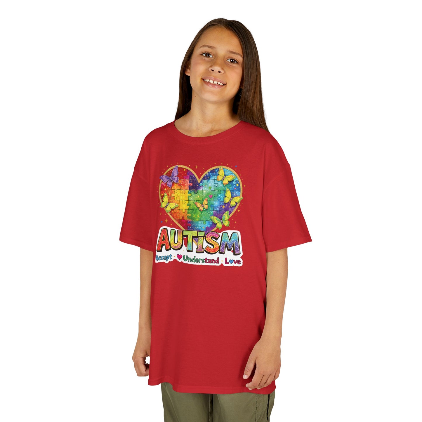 Autism Puzzle Heart Kids Tee | Accept Understand Love