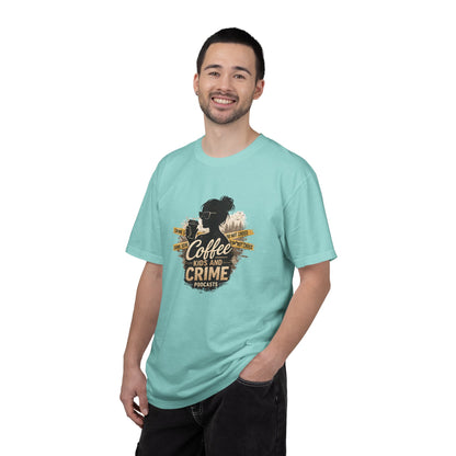 Coffee Kids and Crime Podcast Mom T-Shirt | Coffee Mug Silhouette Tee