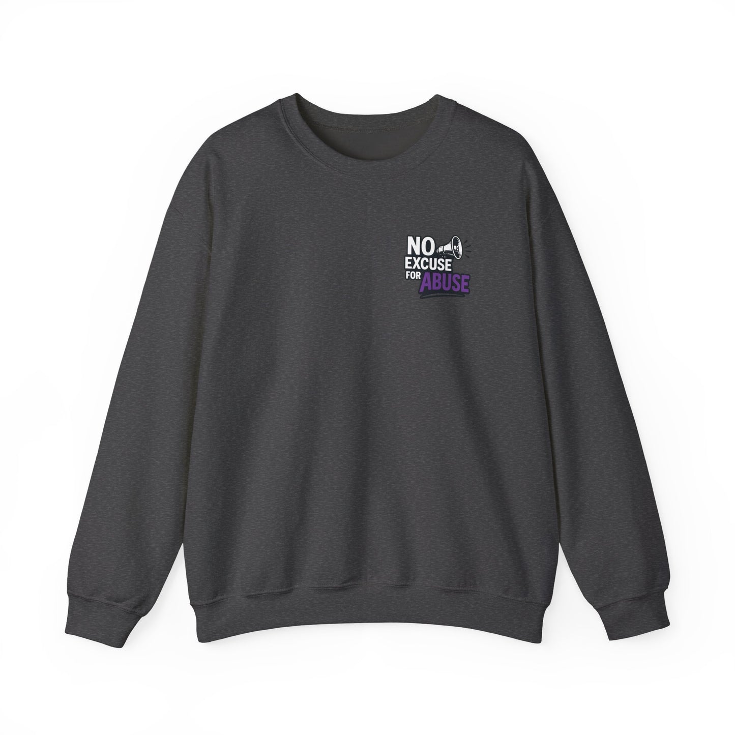 Awareness Sweatshirt - Unisex Heavy Blend™ Crewneck Sweatshirt, Domestic Violence Support Jumper, No Excuse For Abuse