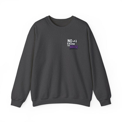 Awareness Sweatshirt - Unisex Heavy Blend™ Crewneck Sweatshirt, Domestic Violence Support Jumper, No Excuse For Abuse