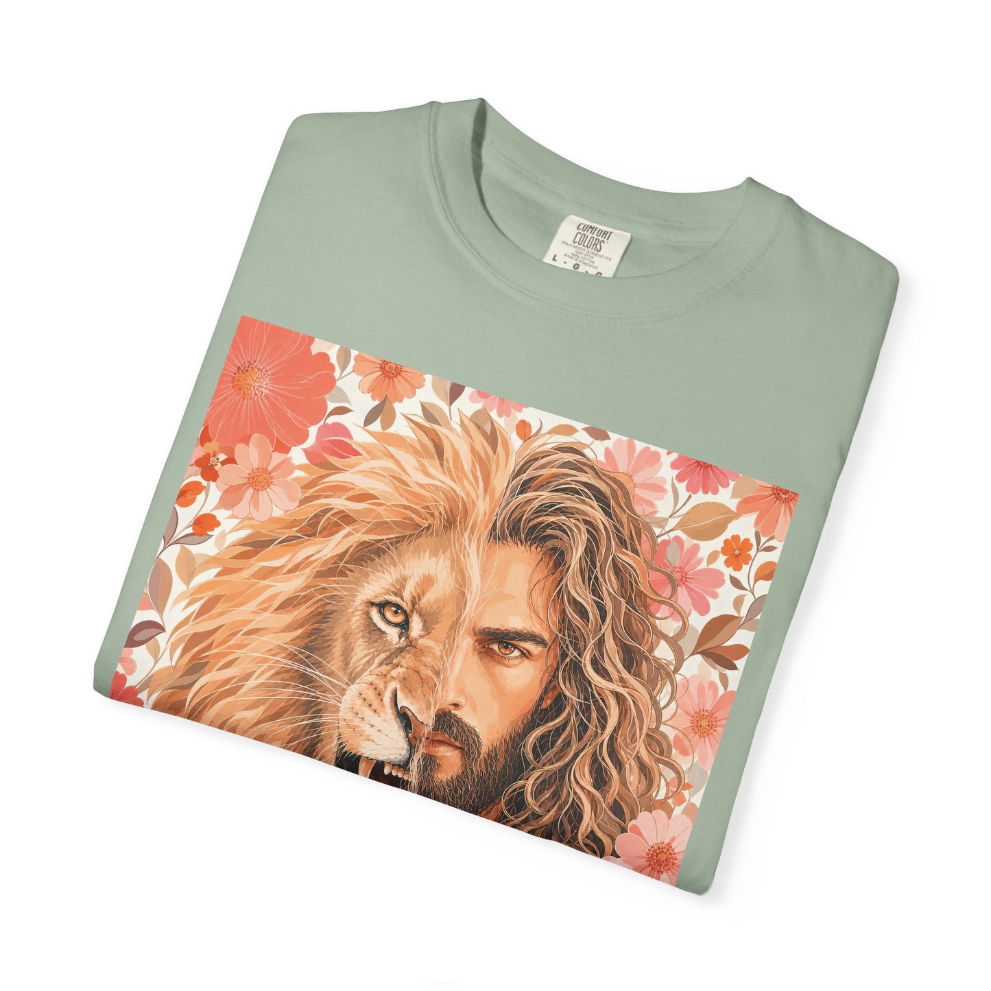 Jesus Lion of Judah split face portrait T-Shirt | Inspirational faith tee