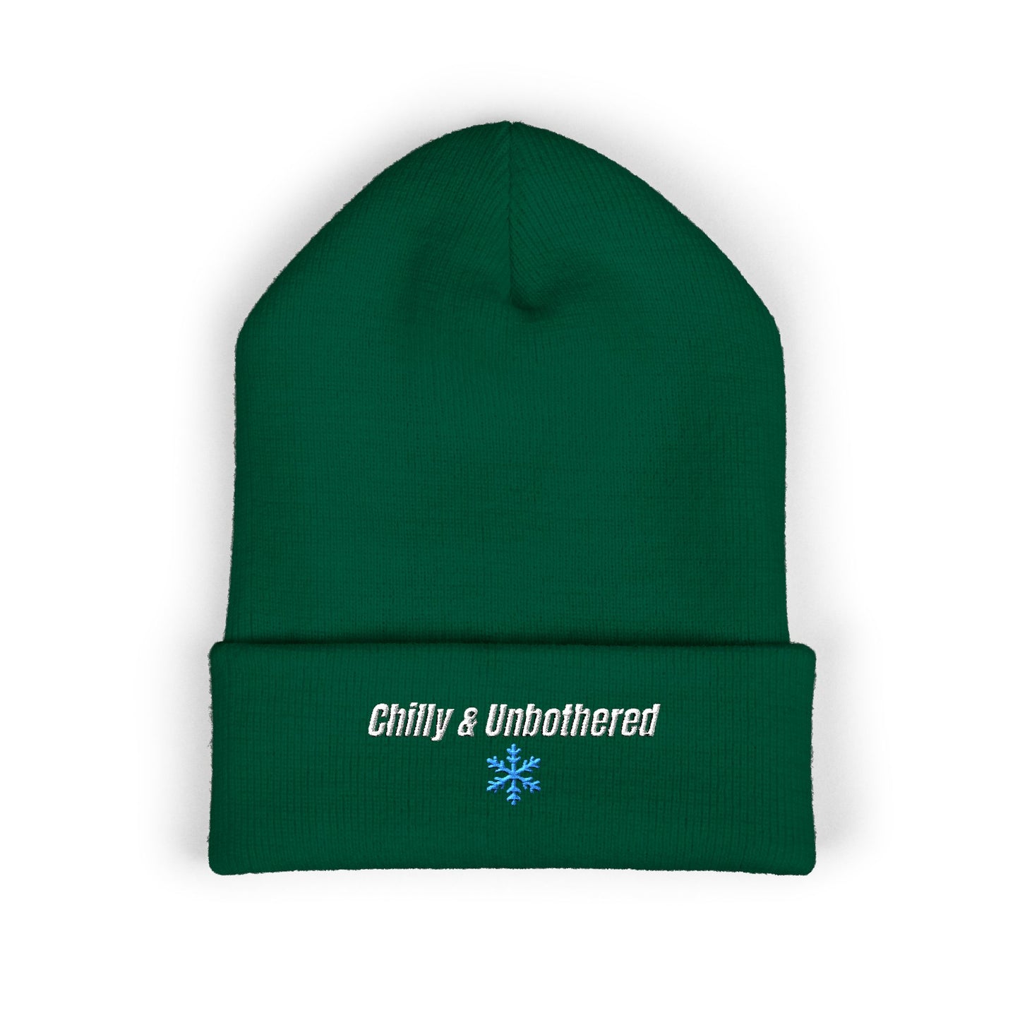 Chilly & Unbothered Beanie | Embroidered Snowflake Cuff Beanie