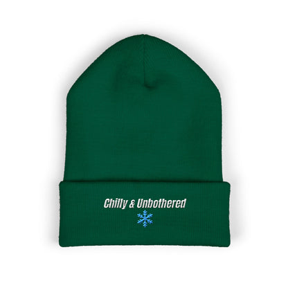 Chilly & Unbothered Beanie | Embroidered Snowflake Cuff Beanie