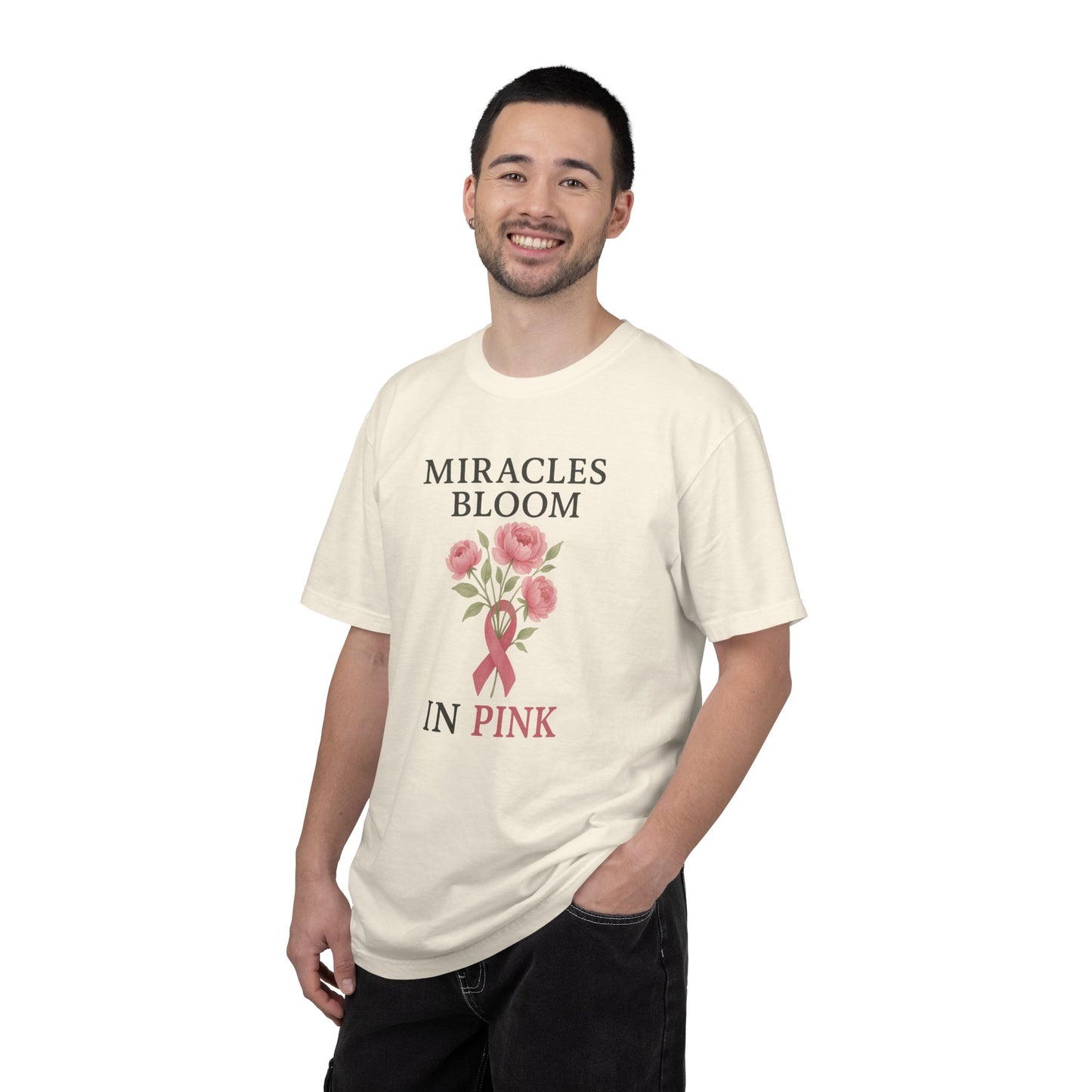 Breast Cancer Awareness T-Shirt, Floral Design for Charity Events, Gifts for Survivors, Unisex Apparel, Supportive Fashion