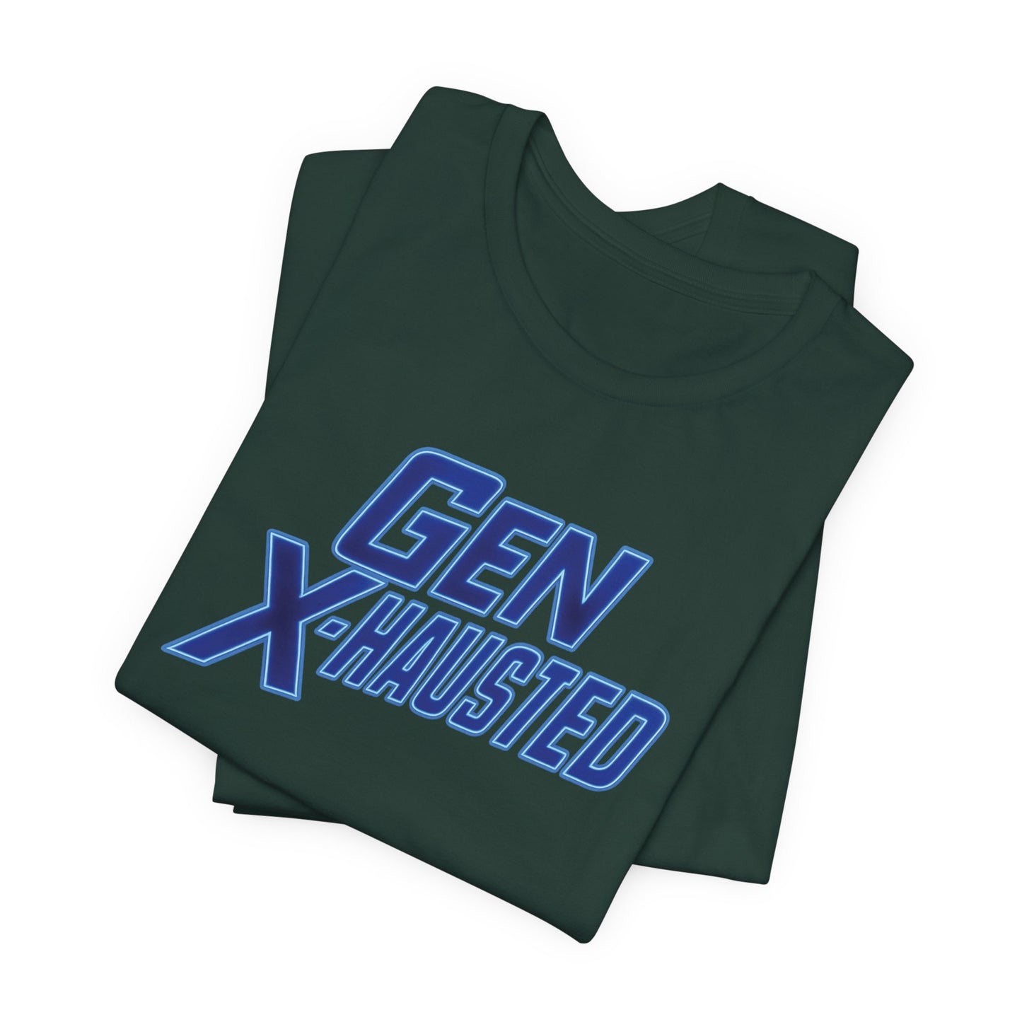 Gen X-Hausted Unisex Tee - Retro Humor Tee, Gift for Gen X, Casual Wear, Trendy Graphic Shirt, Unique Meme Apparel