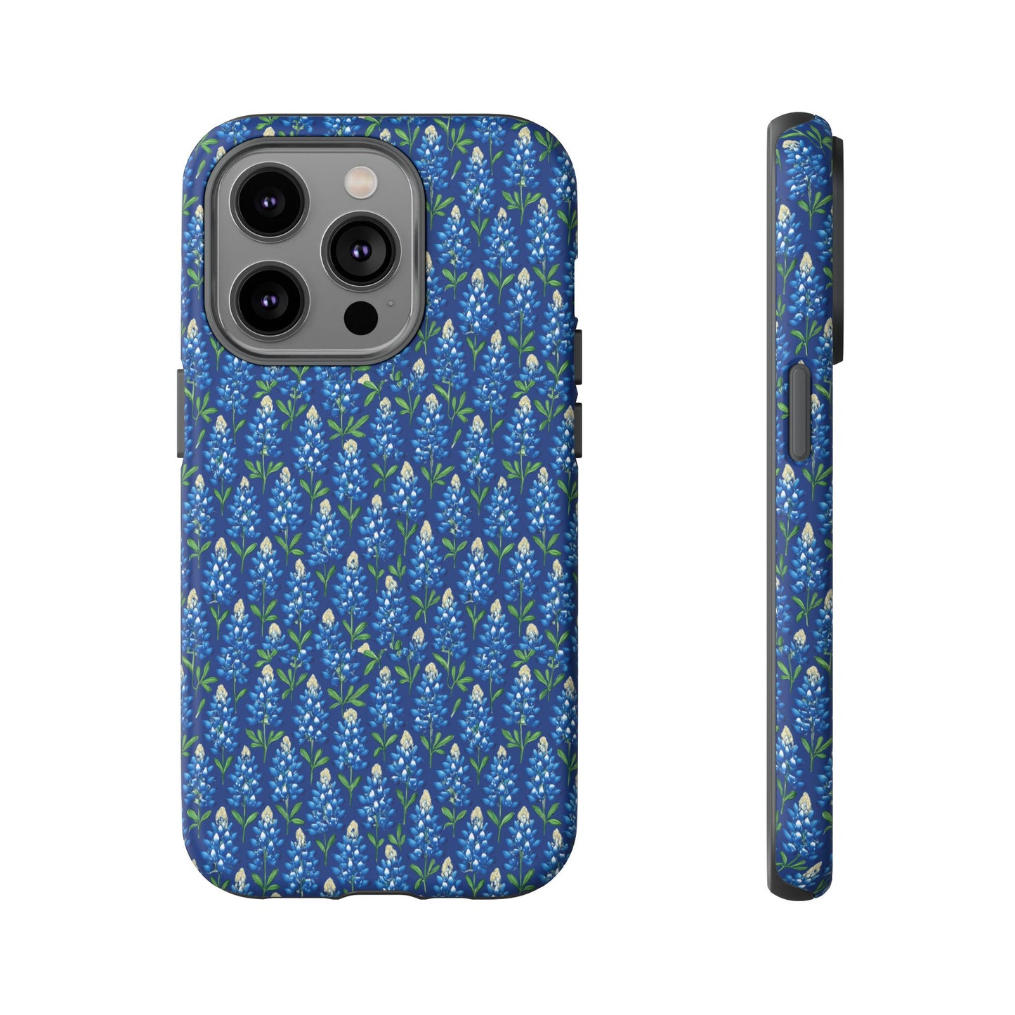 Phone Case, Texas Bluebonnet Tough Case, Navy Floral Phone Cover, Protective iPhone Case, Samsung Galaxy Case, Texas Wildflower Gift