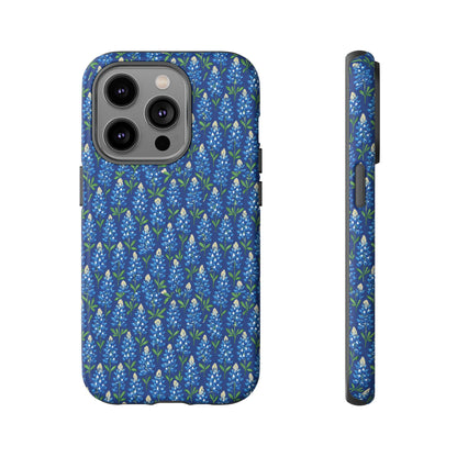 Phone Case, Texas Bluebonnet Tough Case, Navy Floral Phone Cover, Protective iPhone Case, Samsung Galaxy Case, Texas Wildflower Gift