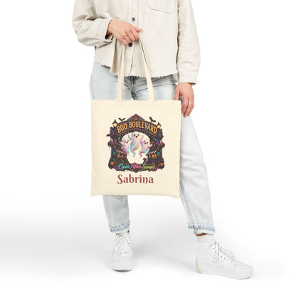 Boo Boulevard Ghosts Tote Bag | Halloween Trick-or-Treat Canvas Tote