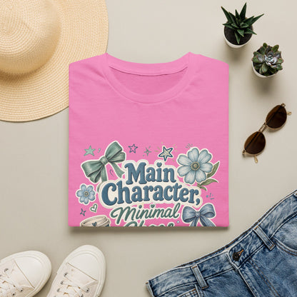 Main Character Minimal Chaos T-Shirt | Floral Bows Stars Design