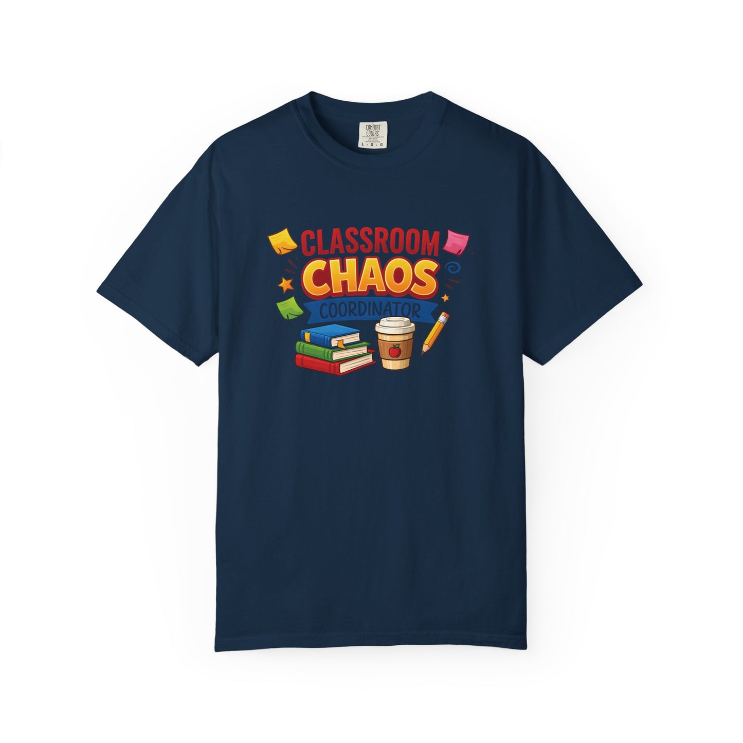 Classroom Chaos Coordinator T-shirt | Teacher Coffee Books Pencil