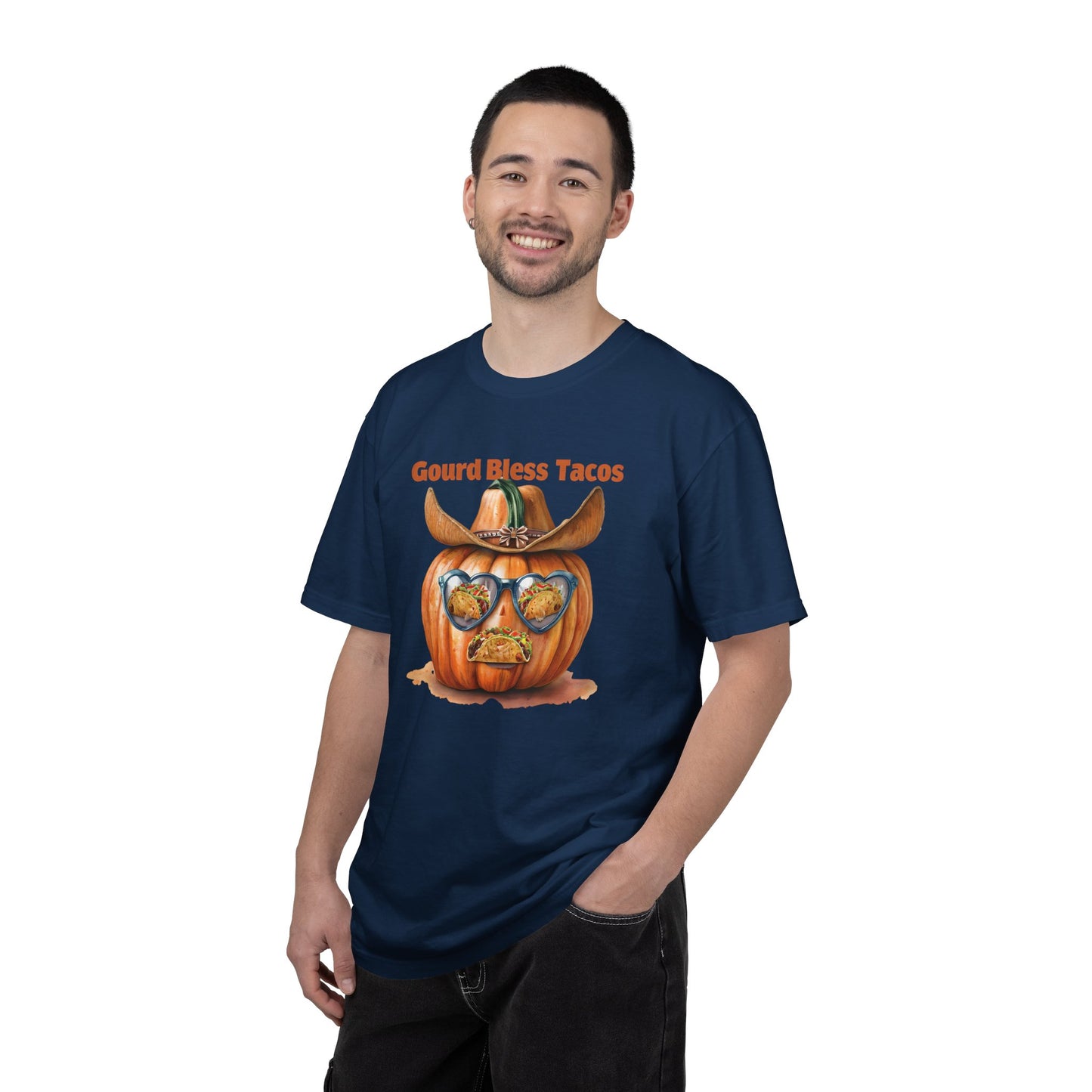 Funny Halloween T-Shirt, Gourd Bless Tacos Tee, Unisex Graphic Tee, Taco Lover Shirt, Fall Festival Apparel, Cute Pumpkin Shirt