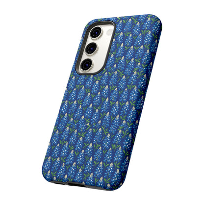 Phone Case, Texas Bluebonnet Tough Case, Navy Floral Phone Cover, Protective iPhone Case, Samsung Galaxy Case, Texas Wildflower Gift