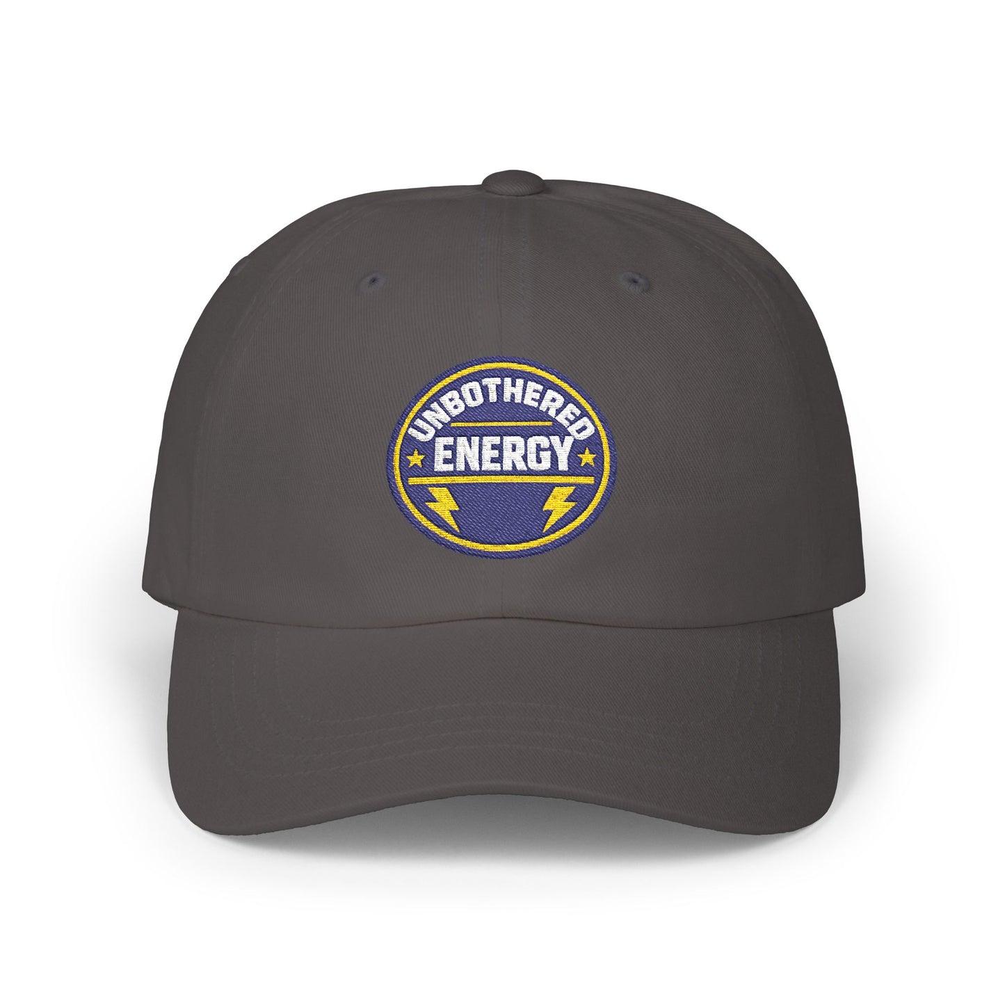 Unbothered Energy embroidered patch Classic Dad Cap | Lightning Bolt Dad Hat