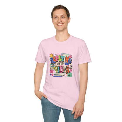 Replying With Vibes T-Shirt | Retro Colorful Typography, 90s Aesthetic