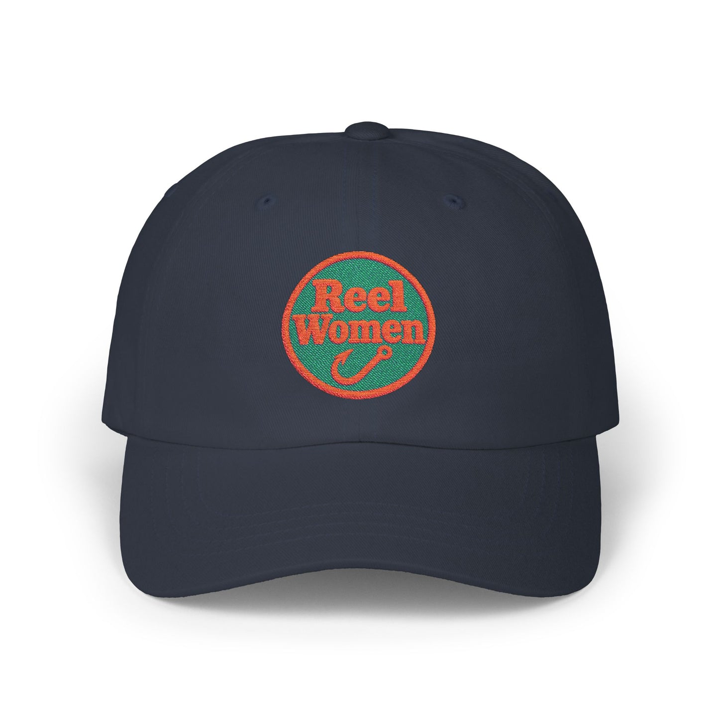 Reel Women embroidered logo Dad Cap | Baseball Hat, Fishing Theme