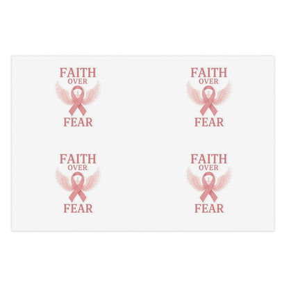 Empowering Sticker Sheets for Hope and Inspiration, Motivational Décor, Faith Over Fear, Breast Cancer Awareness