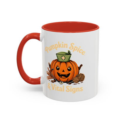 Pumpkin Spice Coffee Mug - Perfect for Fall Decor, Nursing Gifts, Halloween Parties, Cozy Mornings, Harvest Gatherings