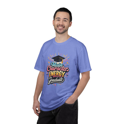 Main Character Energy Graduate T-Shirt | Graduation Cap Typography Tee