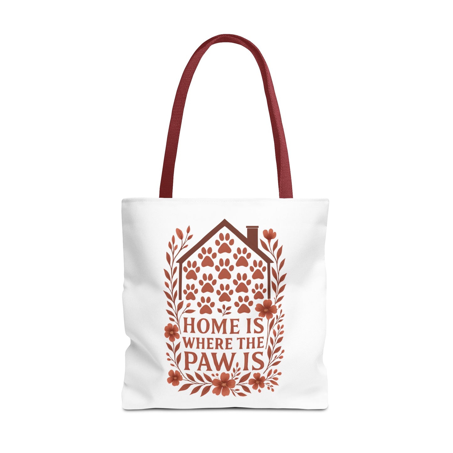 Home is Where the Paw Is Tote Bag | Pet Lover Gift, Floral Design, Animal Lover Accessory, Eco-Friendly Shopping Bag, Dog Mom Tote