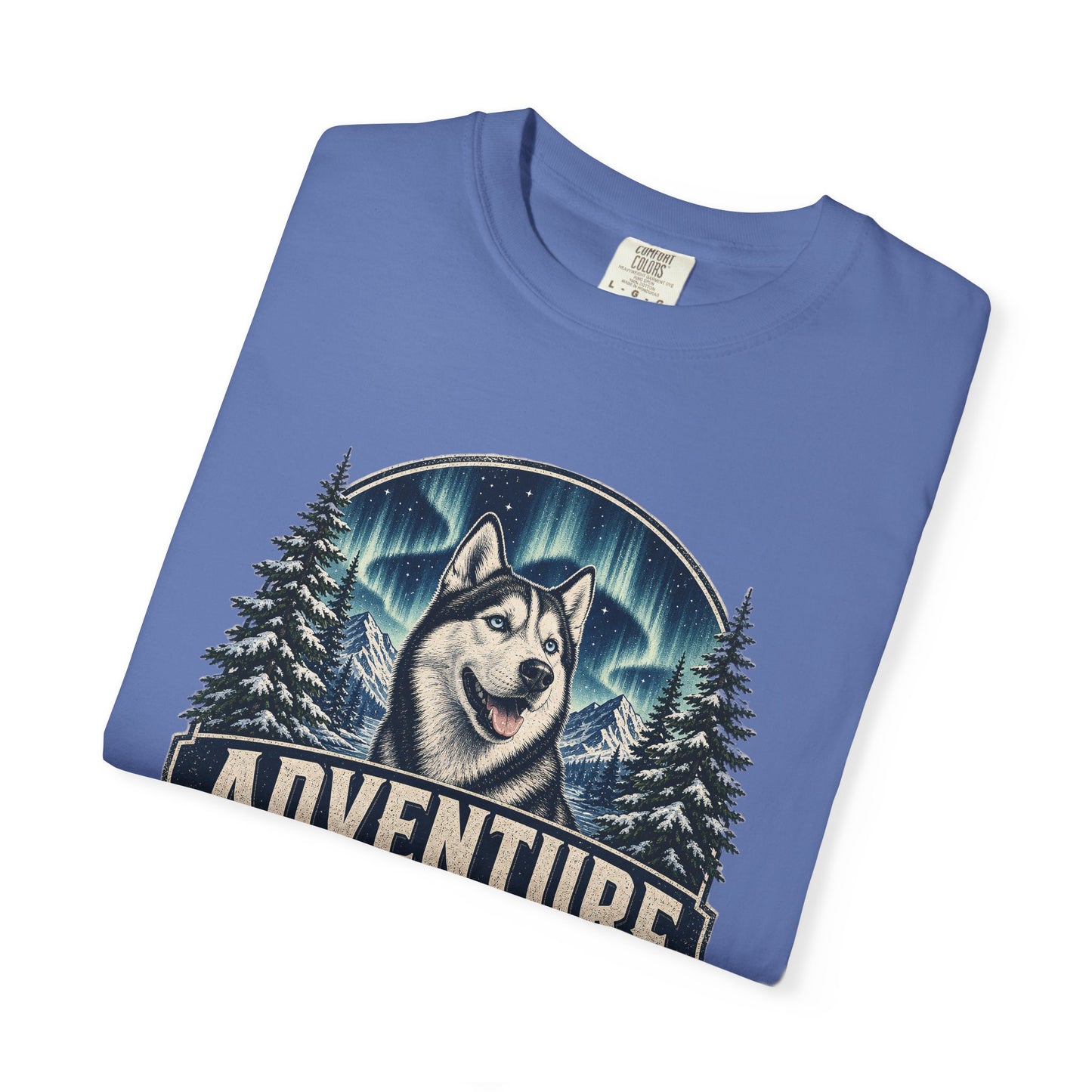 Adventure Has a Husky T-shirt | Husky Dog Graphic, Northern Lights, Outdoors