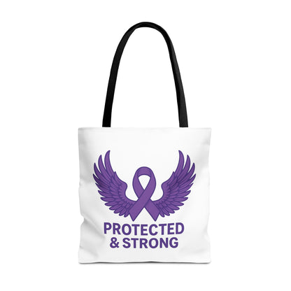 Protected and Strong Awareness Tote Bag, Eco-Friendly Shoulder Bag, Reusable Grocery Bag, Canvas Shopping Tote, Gift for Activists,