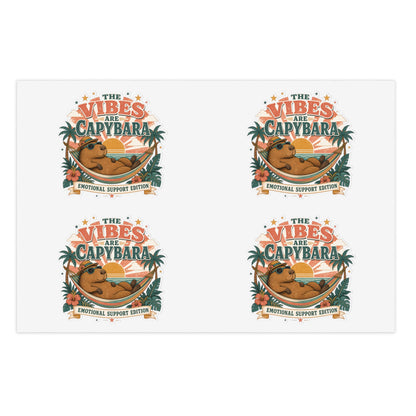 The Vibes Are Capybara sticker sheet | Cute capybara, tropical design