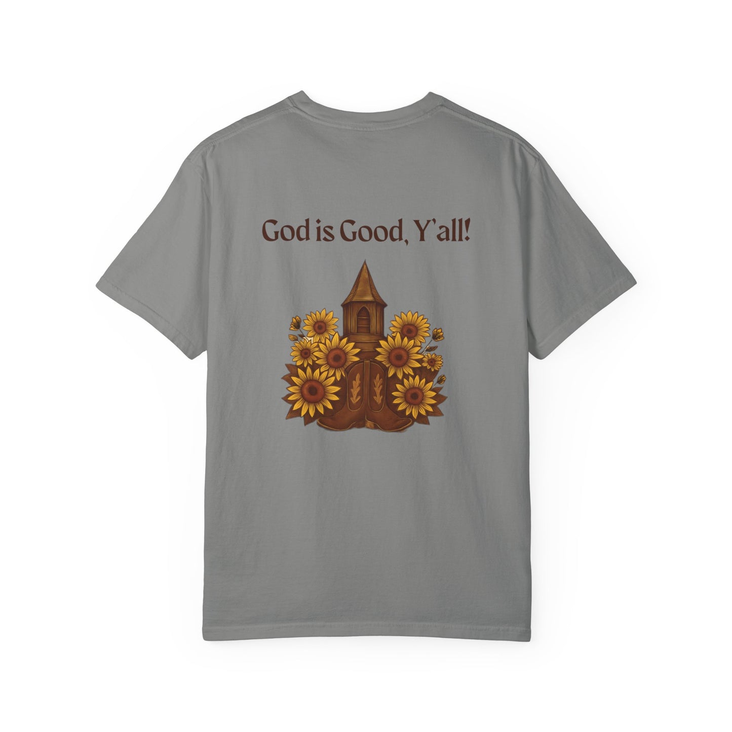 Unisex Sunflower Tee - Inspirational T-Shirt, God is Good Y'all, Casual Wear, Gift for Gardeners, Faith-Based Apparel