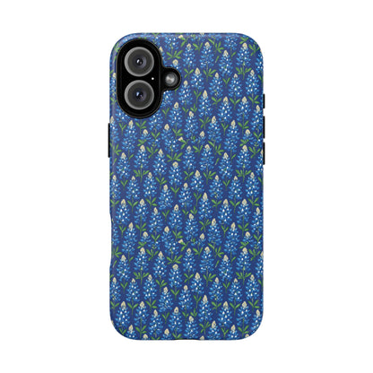 Phone Case, Texas Bluebonnet Tough Case, Navy Floral Phone Cover, Protective iPhone Case, Samsung Galaxy Case, Texas Wildflower Gift