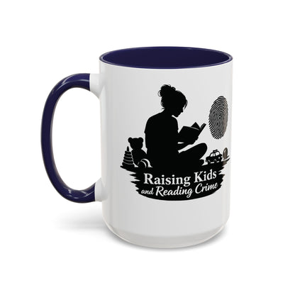 Raising Kids and Reading Crime Mug | Accent Coffee Mug