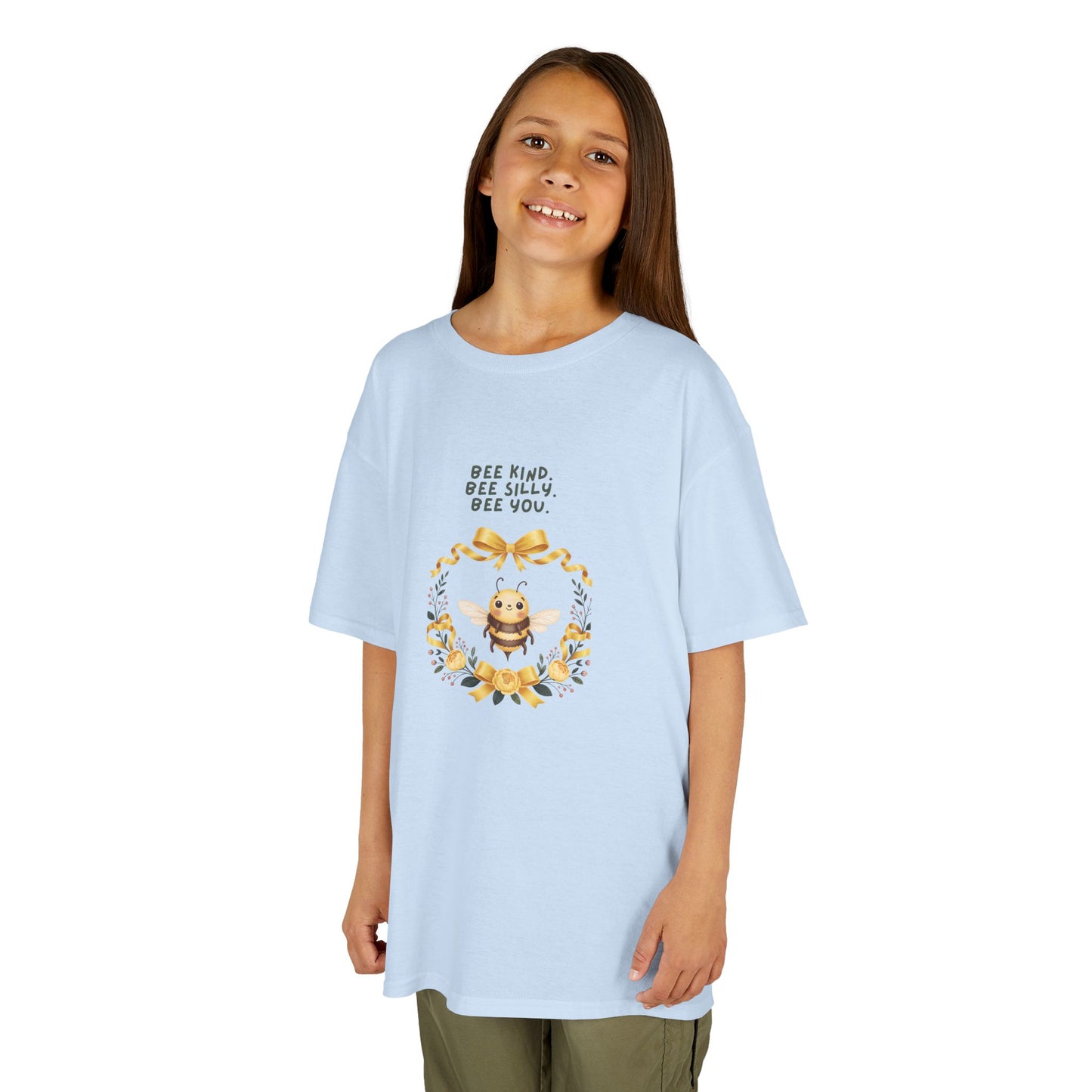 Bee Kind Bee Silly Bee You Kids T-Shirt | Cute Bee Wreath Design