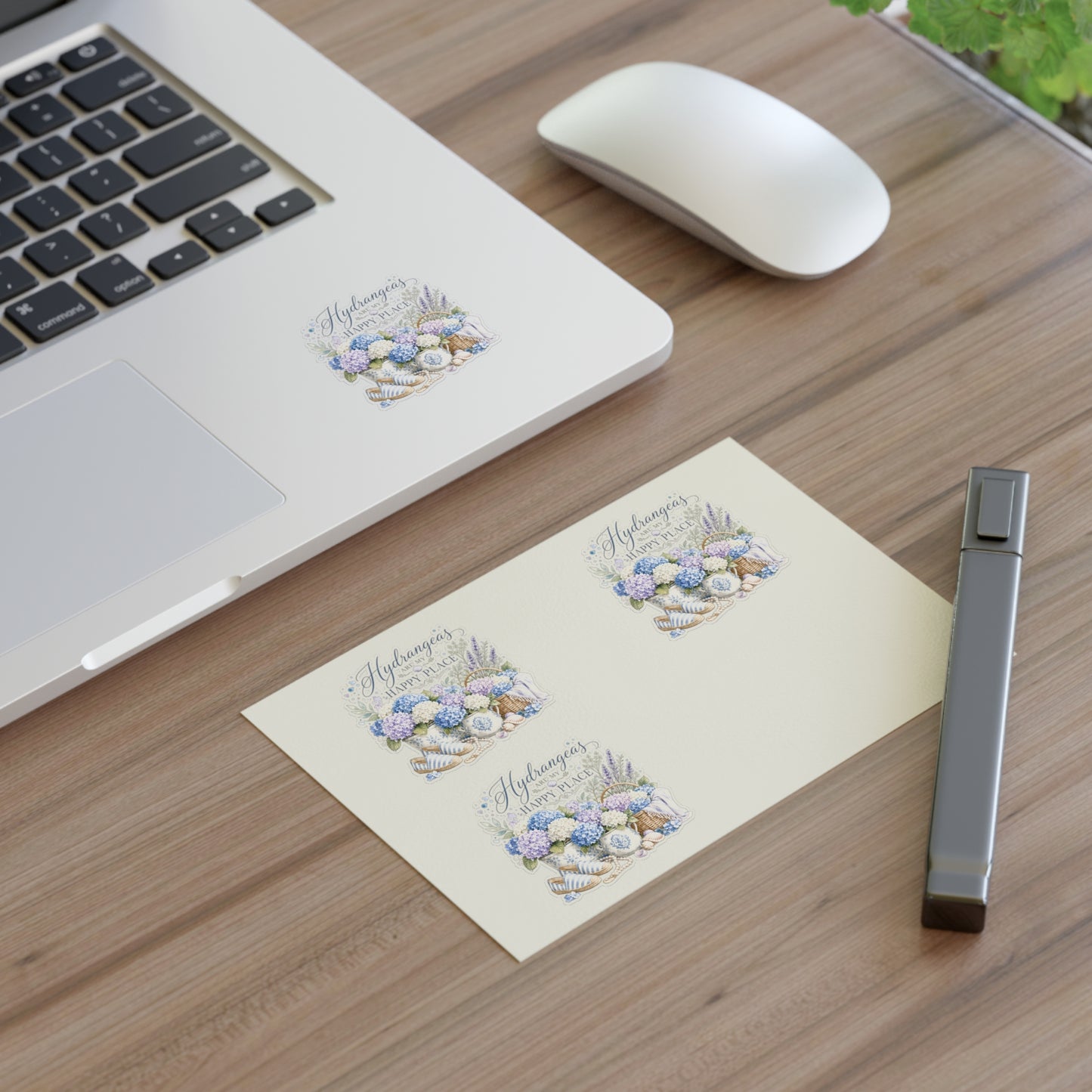 Hydrangeas Happy Place Sticker Sheet | Floral Hydrangea Decorative Stickers