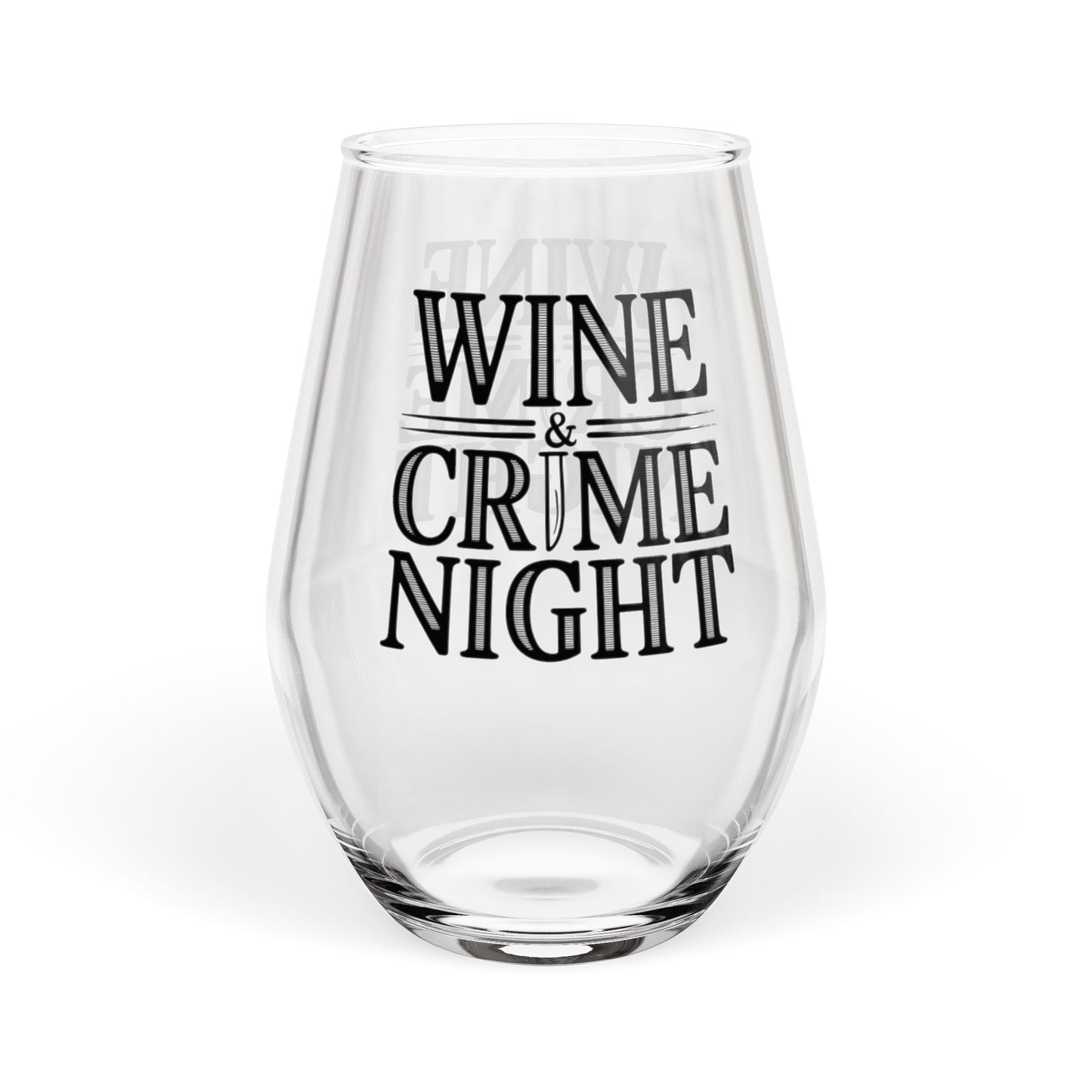 Wine & Crime Night Stemless Wine Glass | 11.75oz