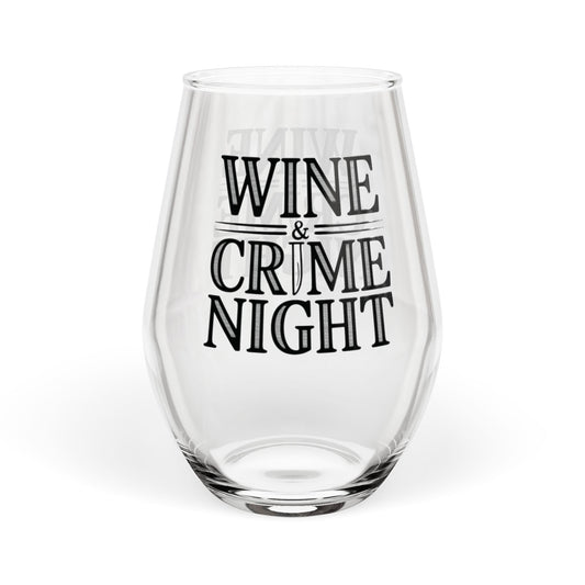 Wine & Crime Night Stemless Wine Glass | 11.75oz